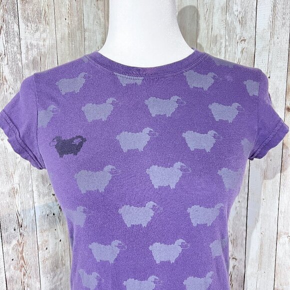 Lost Short Sleeve Graphic Tee | Purple | Crew Neck | Small | Novelty | Y2K - Picture 6 of 12